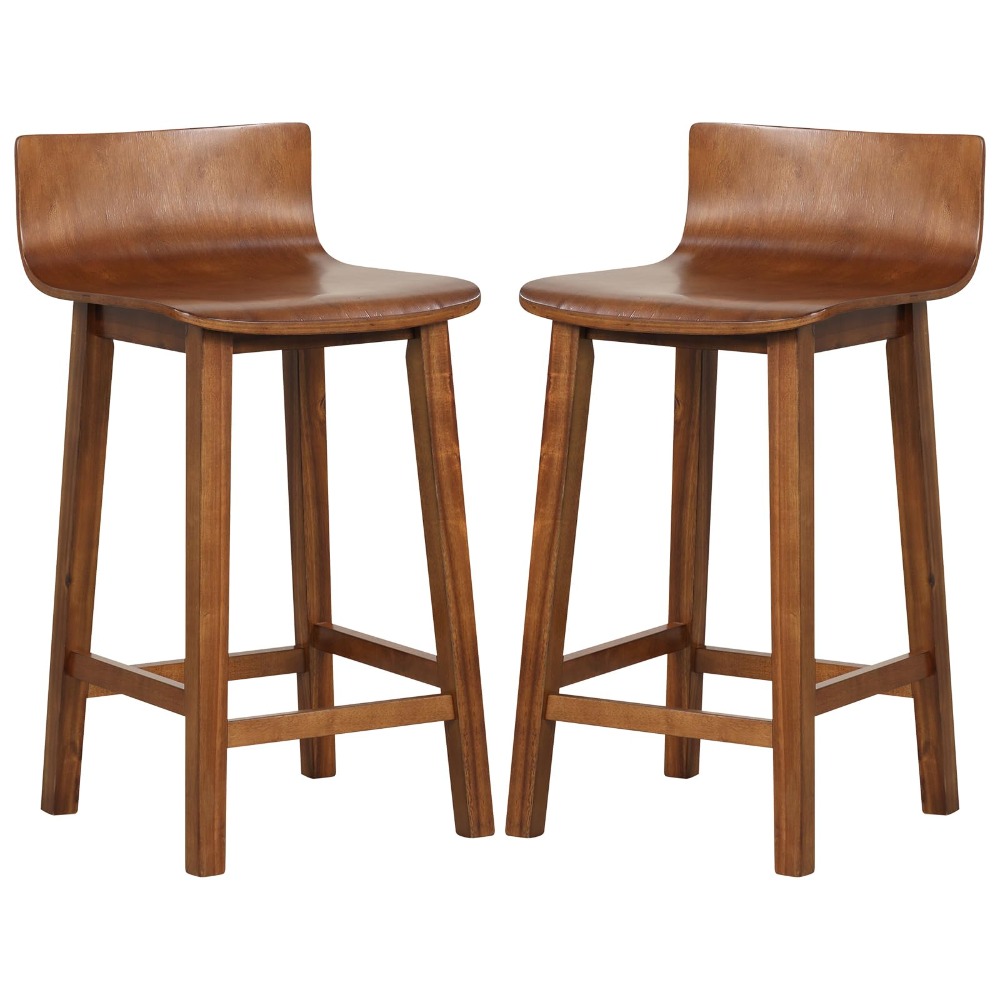 Commercial Kitchen Island - 24.5-inch Solid Wood Bar Stools Set