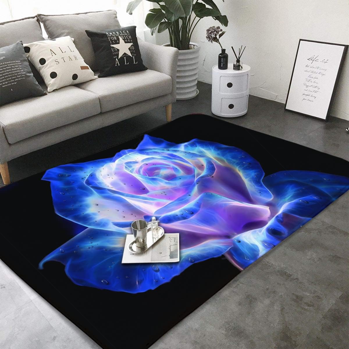 Blue Rose Flower on Black Back - Commercial Kitchen Background recension och pris