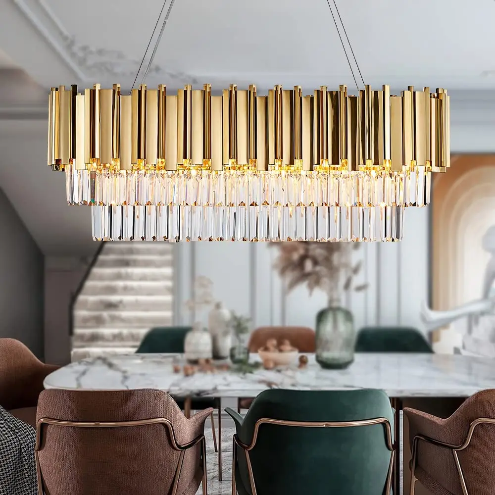 Luxury Gold K9 Crystal Chandel - Commercial Kitchen Island recension och pris