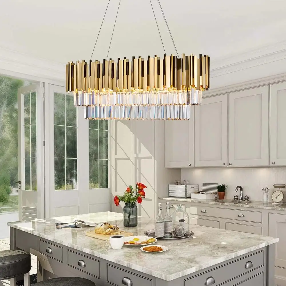 Luxury Gold K9 Crystal Chandel - Commercial Kitchen Island recension och pris