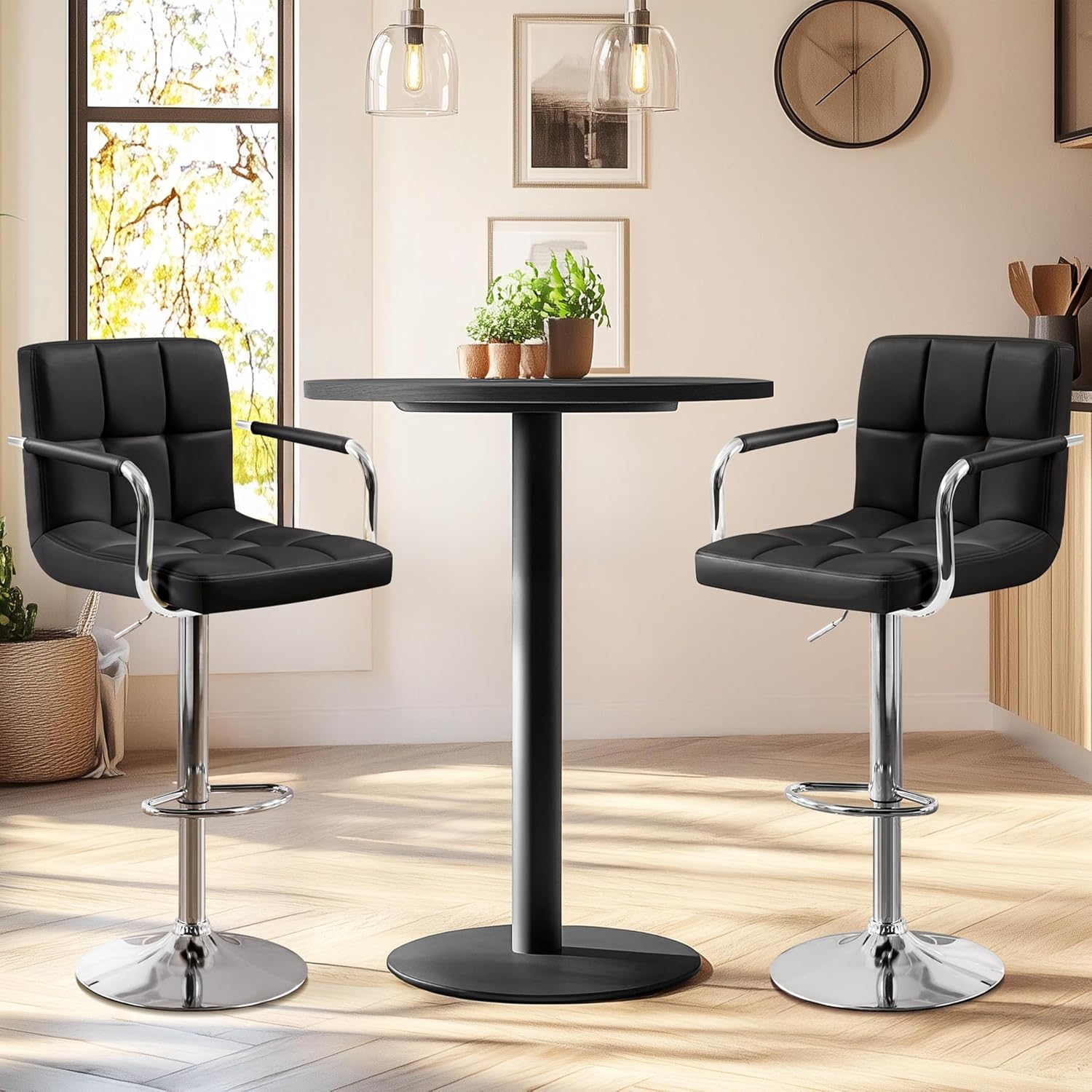 Bar Stools Set Of 2, PU Leathe - Commercial Kitchen Island recension och pris