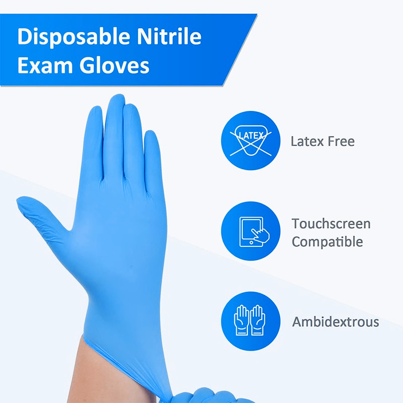 100PCS Blue Nitrile Disposable - Commercial Kitchen Gloves recension och pris