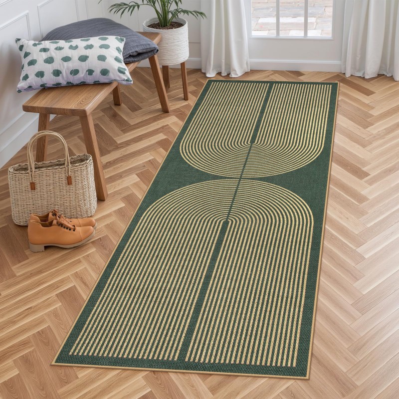 Art Deco Runner Rug Green Back - Commercial Kitchen Background recension och pris