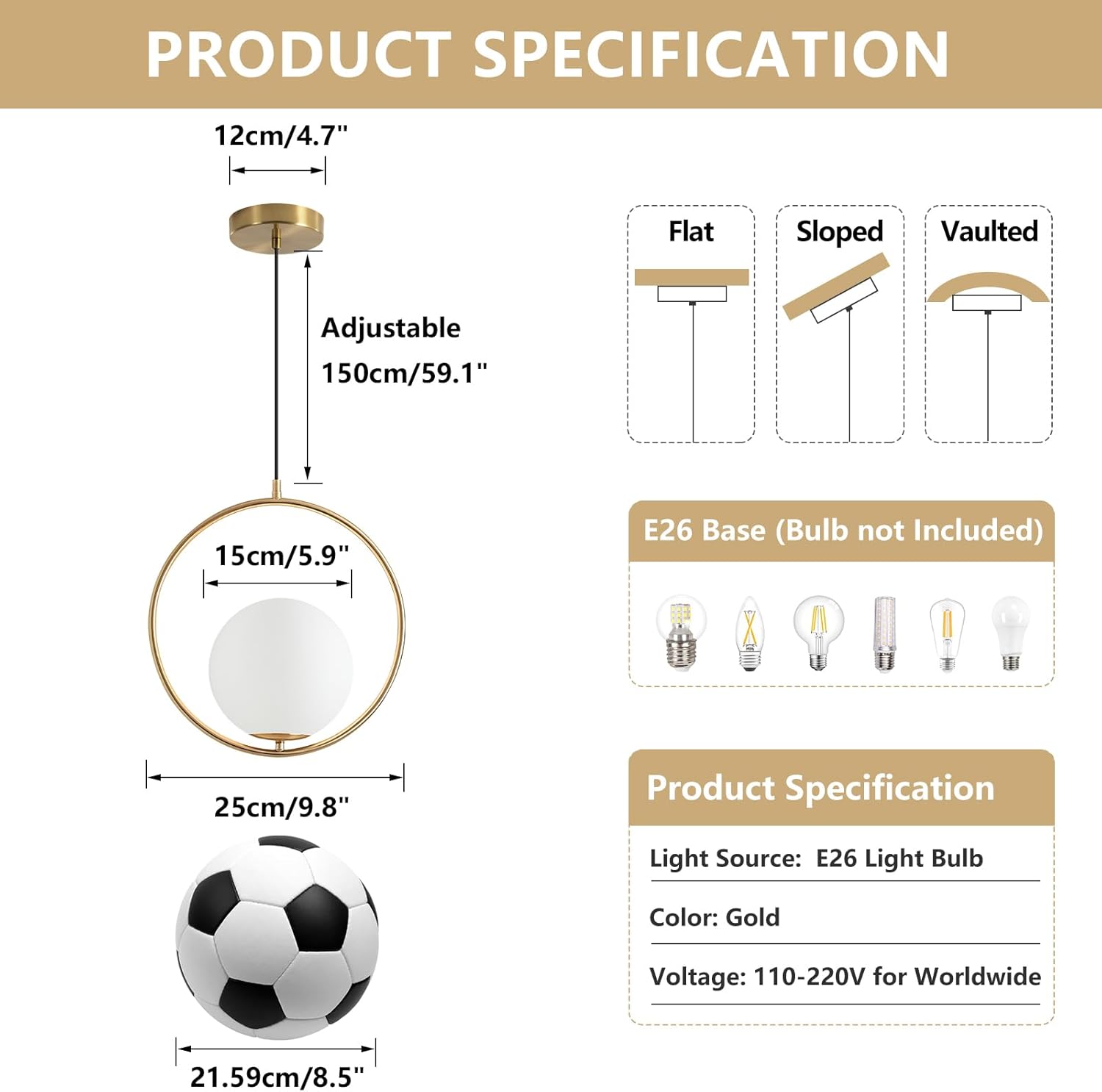 Gold PVC Lampshade Pendant Lig - Commercial Kitchen Island recension och pris