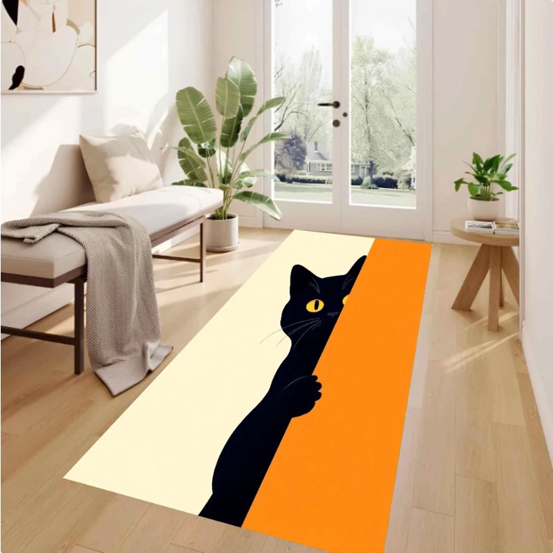 Retro Color Block Red Cat Flor - Commercial Kitchen Background recension och pris