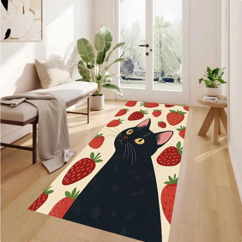 Retro Color Block Red Cat Flor - Commercial Kitchen Background recension och pris