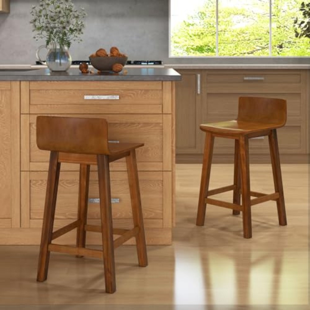 24.5-inch Solid Wood Bar Stool - Commercial Kitchen Island recension och pris
