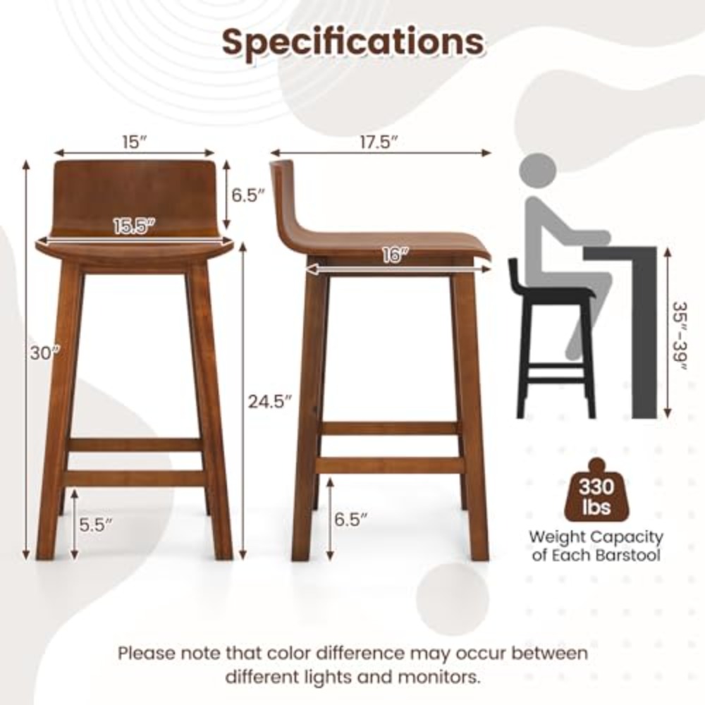 24.5-inch Solid Wood Bar Stool - Commercial Kitchen Island recension och pris