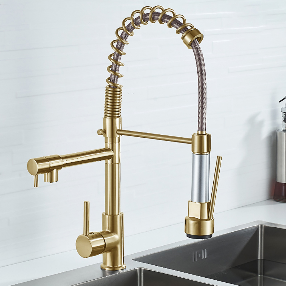 DQOK Black Brushed Spring Pull - Commercial Kitchen Faucet recension och pris