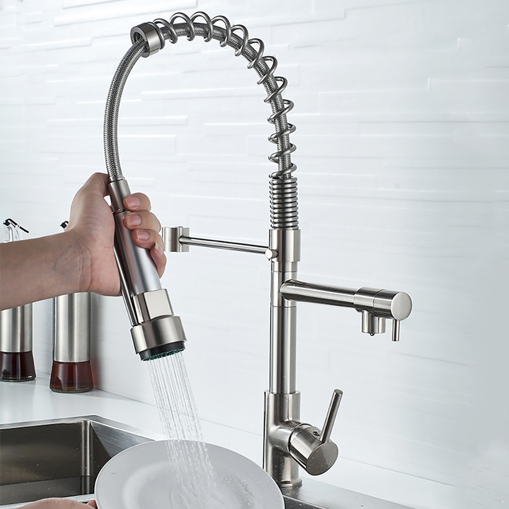 DQOK Black Brushed Spring Pull - Commercial Kitchen Faucet recension och pris