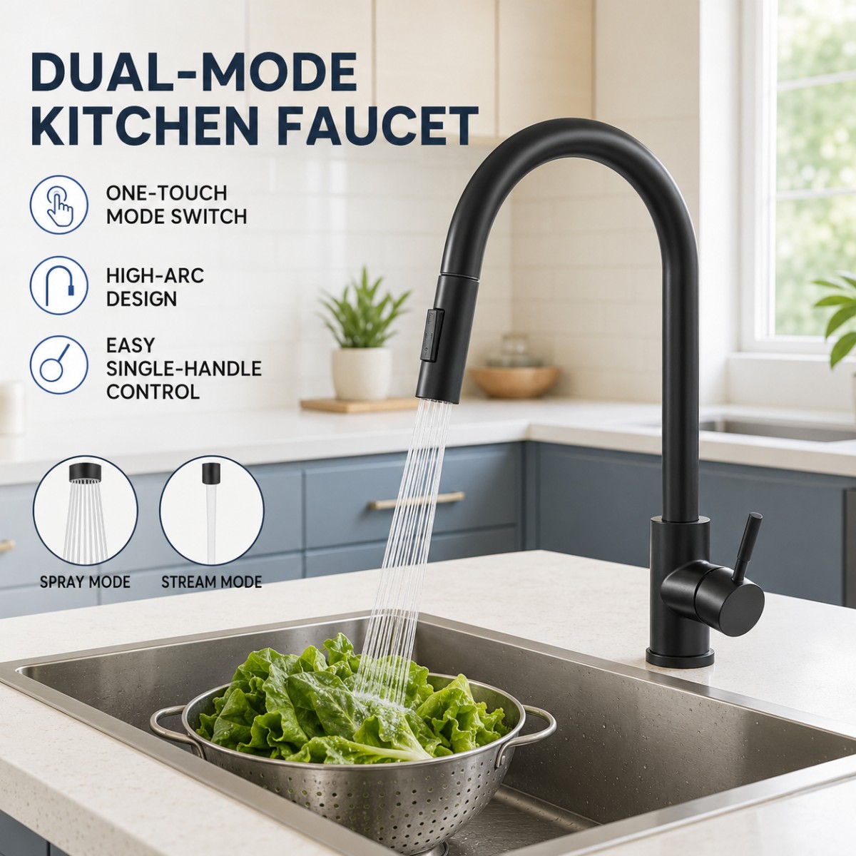 Black Kitchen Faucet Two Funct - Commercial Kitchen Faucet recension och pris